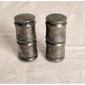 Vintage Robroy Silverplate Salt Pepper Shakers Tarnished 3" Tall Plastic Stopper